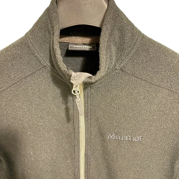 Marmot Fleece Mens Jacket Coat Size Medium Black Full Zip - Picture 3 of 6